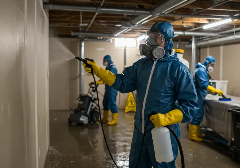 Basement Sanitization and Antimicrobial Treatment process in Marks, MS